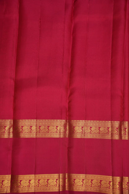 Mustard Gold & Deep Red Pure Kanchipuram Silk Saree | Silk Mark Certified
