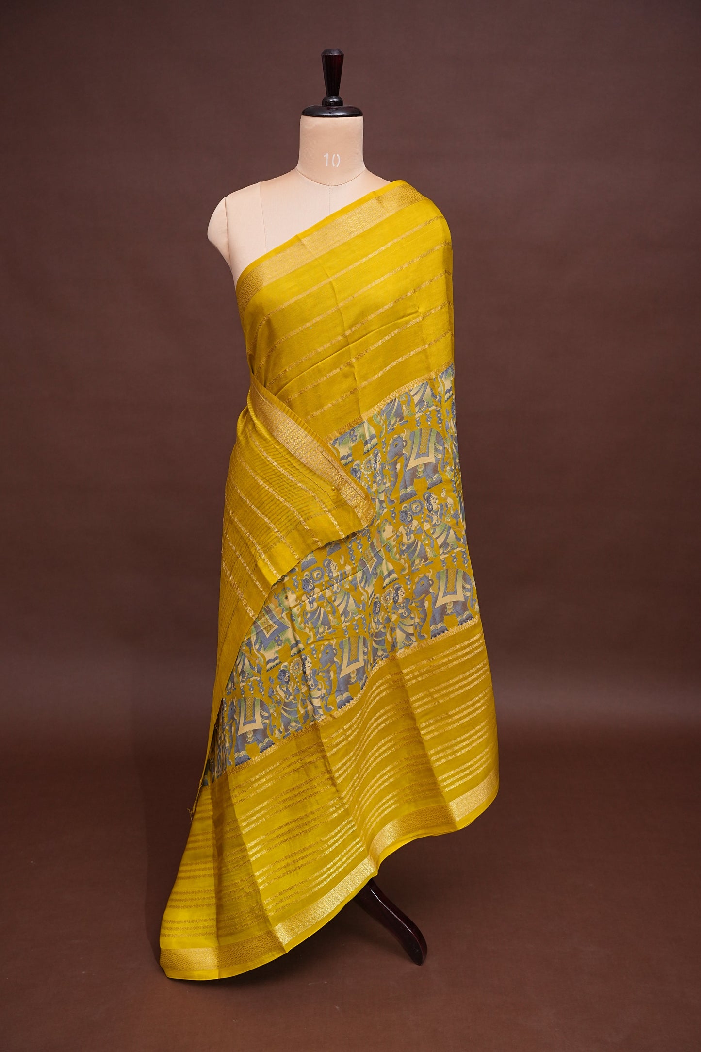Crepe Silk Saree with Digital Kalamkari - Yellow