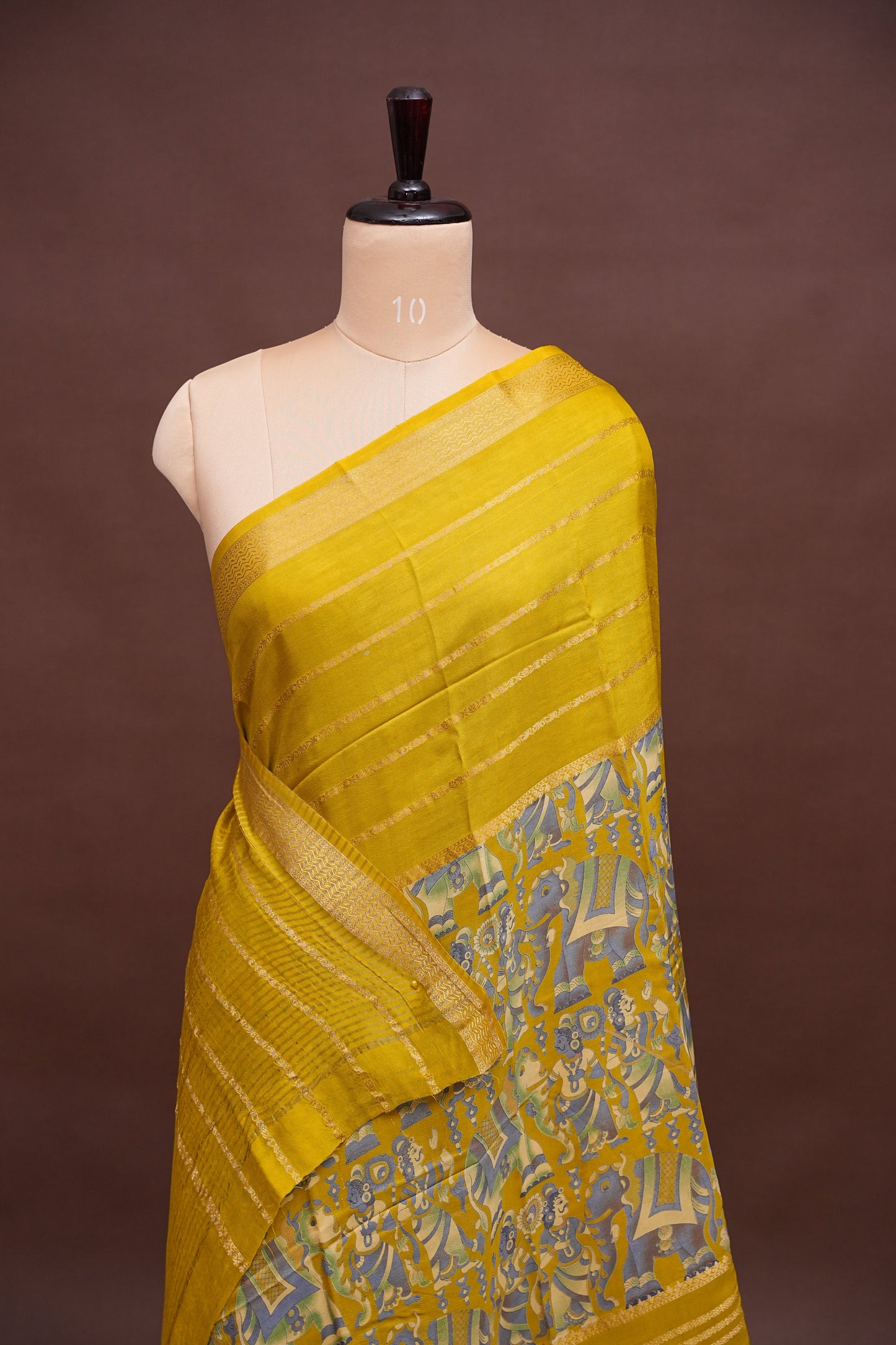 Crepe Silk Saree with Digital Kalamkari - Yellow