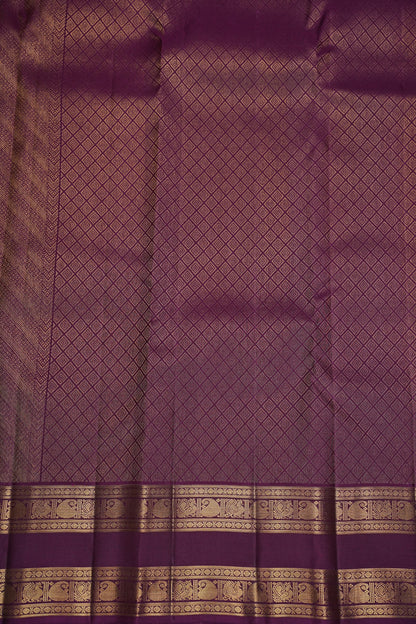 Vibrant Orange & Royal Purple Pure Kanchipuram Silk Saree | Silk Mark Certified