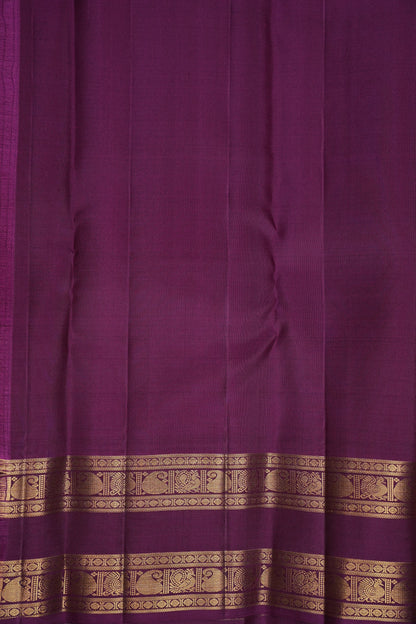 Vibrant Orange & Royal Purple Pure Kanchipuram Silk Saree | Silk Mark Certified