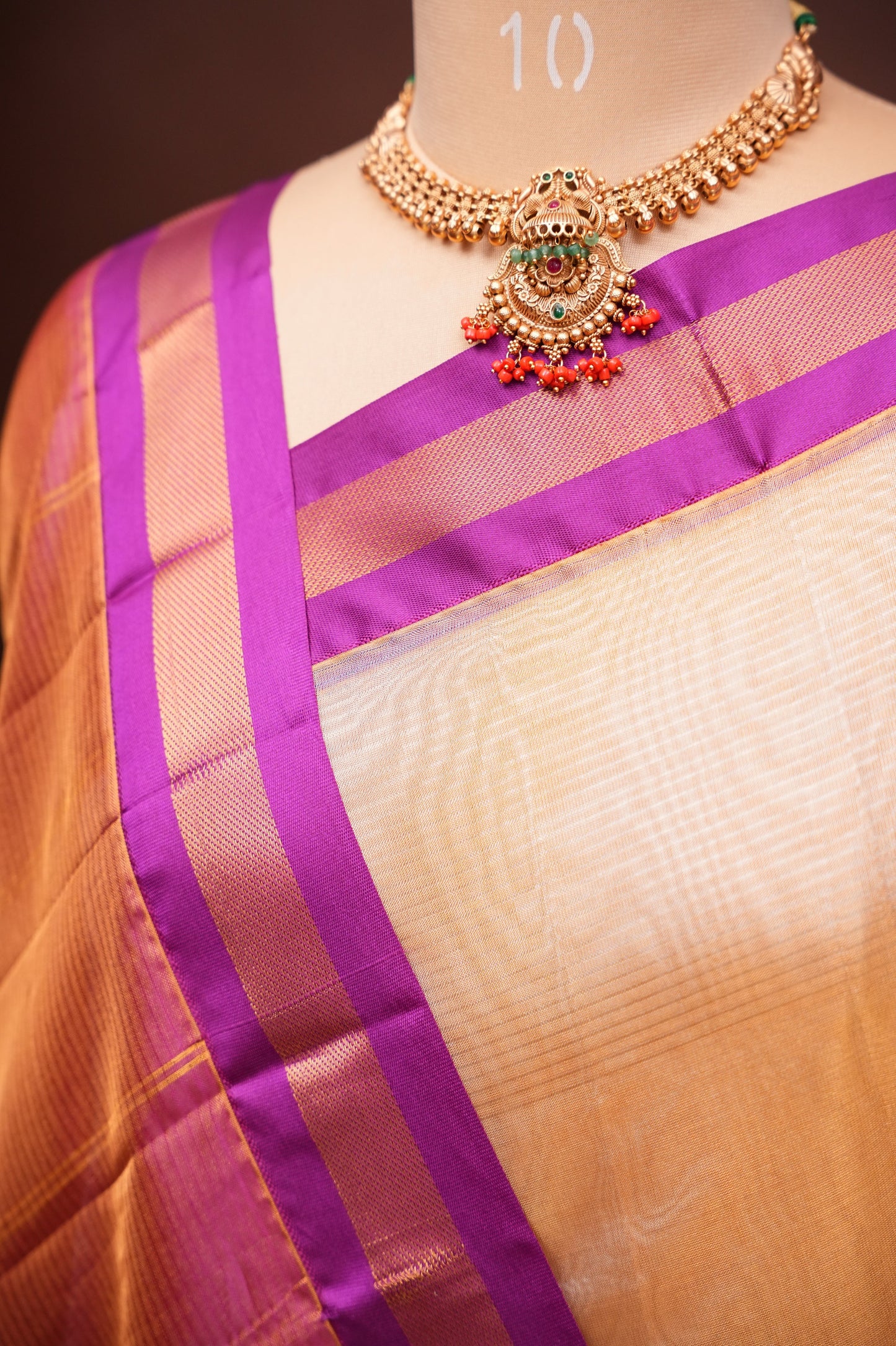 Tissue Silk Cotton Mangalgiri Kuppadam Pattu Saree - Ivory & Pink