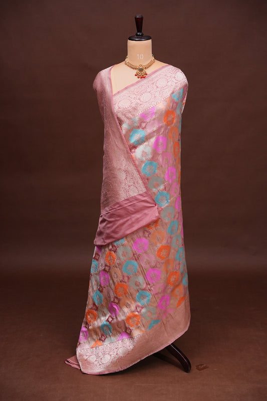 Rangkat Pure Silk Katan Banaras Saree-Nude Shade|Silk Mark Certified