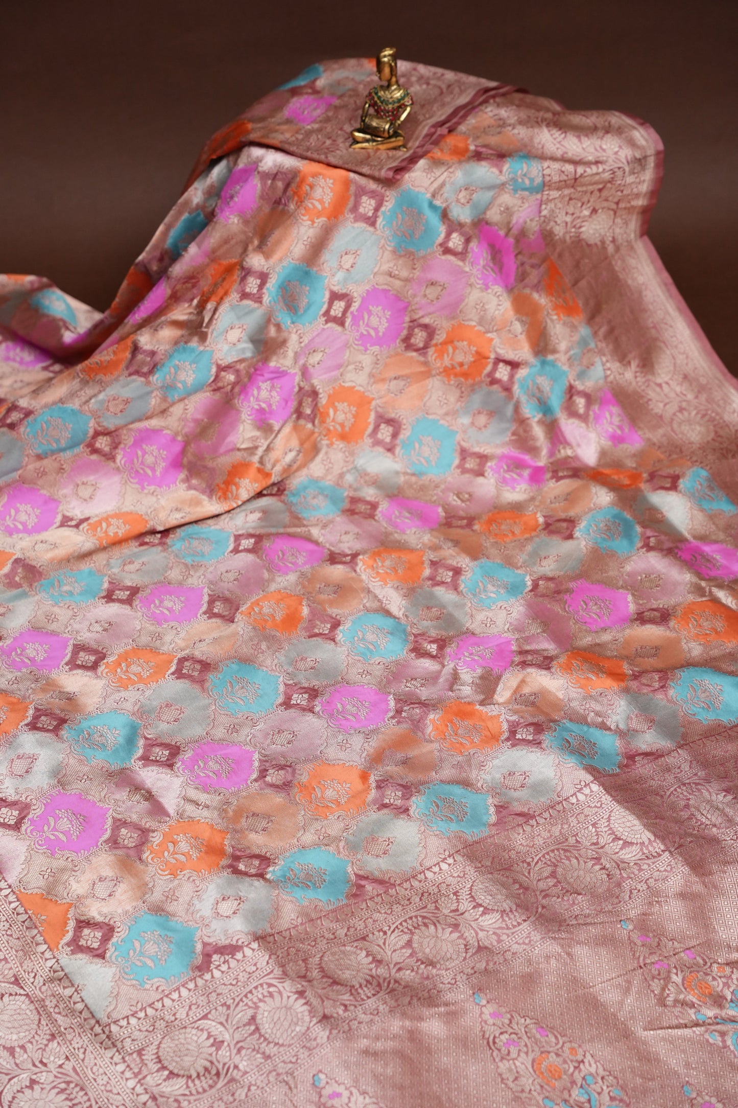 Rangkat Pure Silk Katan Banaras Saree-Nude Shade|Silk Mark Certified