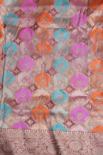 Rangkat Pure Silk Katan Banaras Saree-Nude Shade|Silk Mark Certified