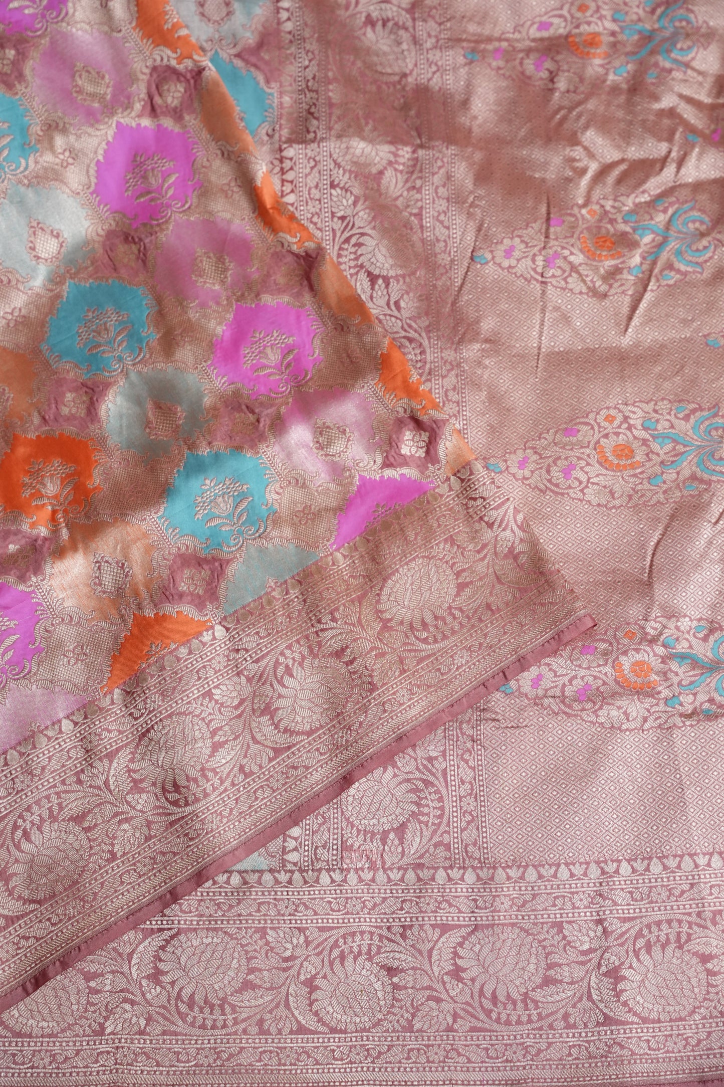 Rangkat Pure Silk Katan Banaras Saree-Nude Shade|Silk Mark Certified