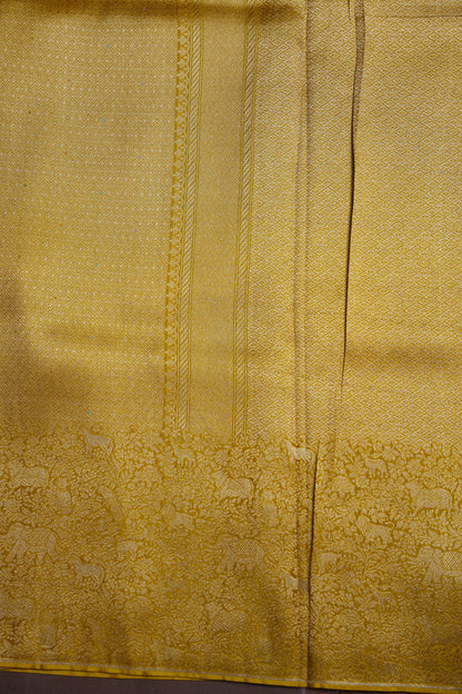 Shikargah Soft Banarasi Silk Saree–Yellow
