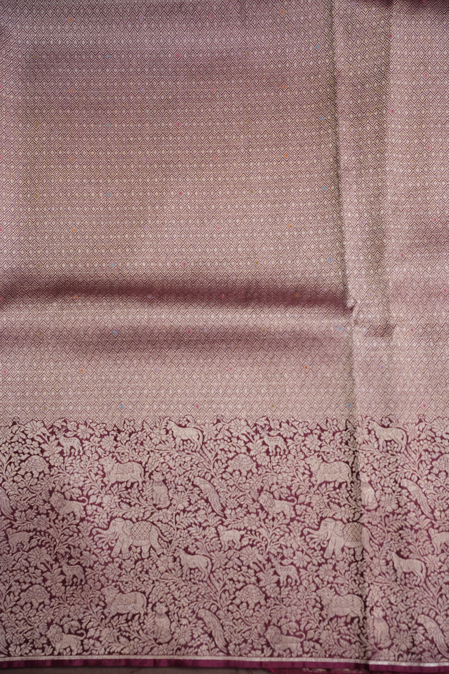 Shikargah Soft Banarasi Silk Saree–Wine