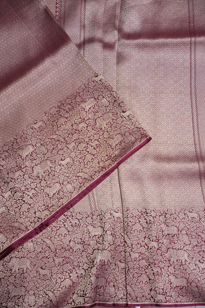 Shikargah Soft Banarasi Silk Saree–Wine
