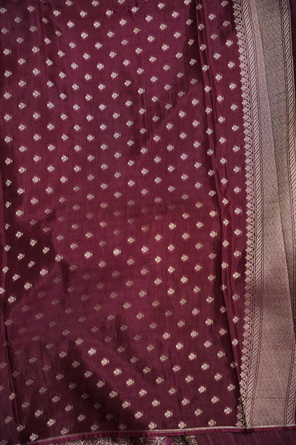 Shikargah Soft Banarasi Silk Saree–Wine