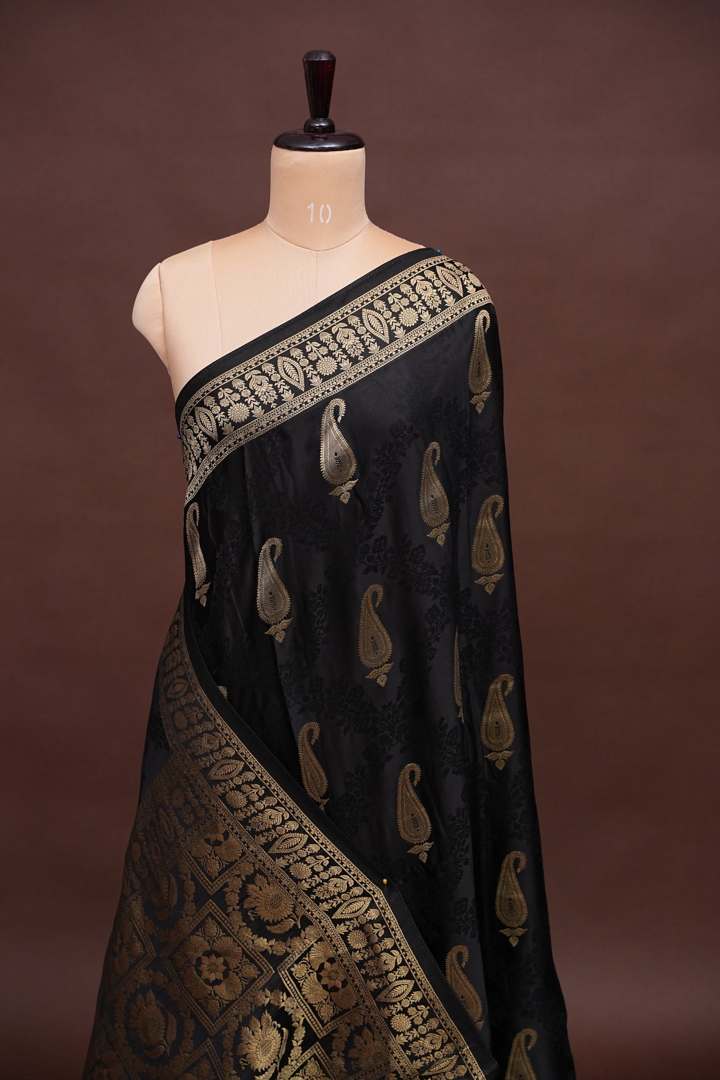 Banarasi Mashru Silk Saree - Black