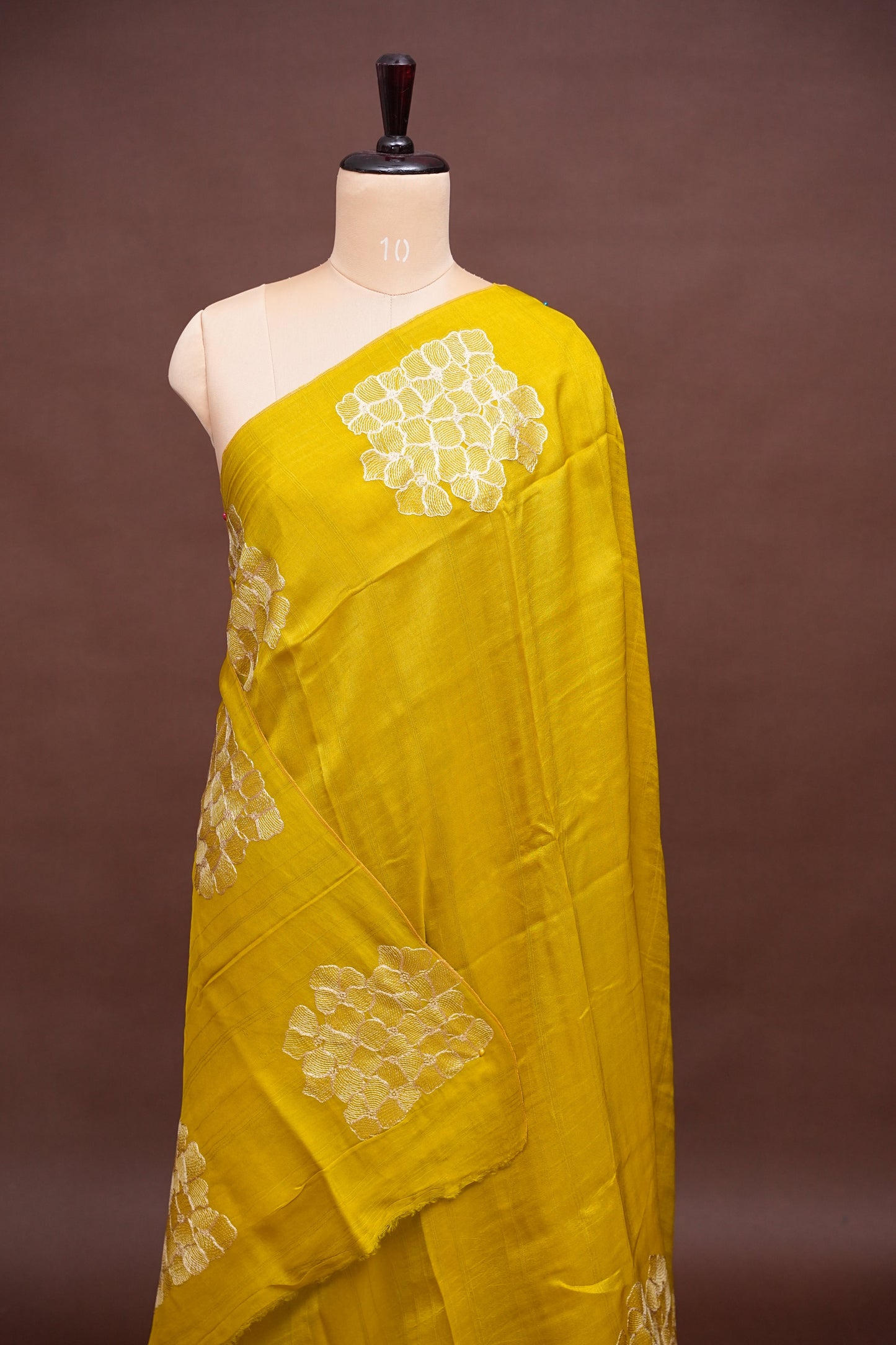 Tussar Banarasi Raw Silk Saree with Floral Zari Butta Weaving – Soft Yellow