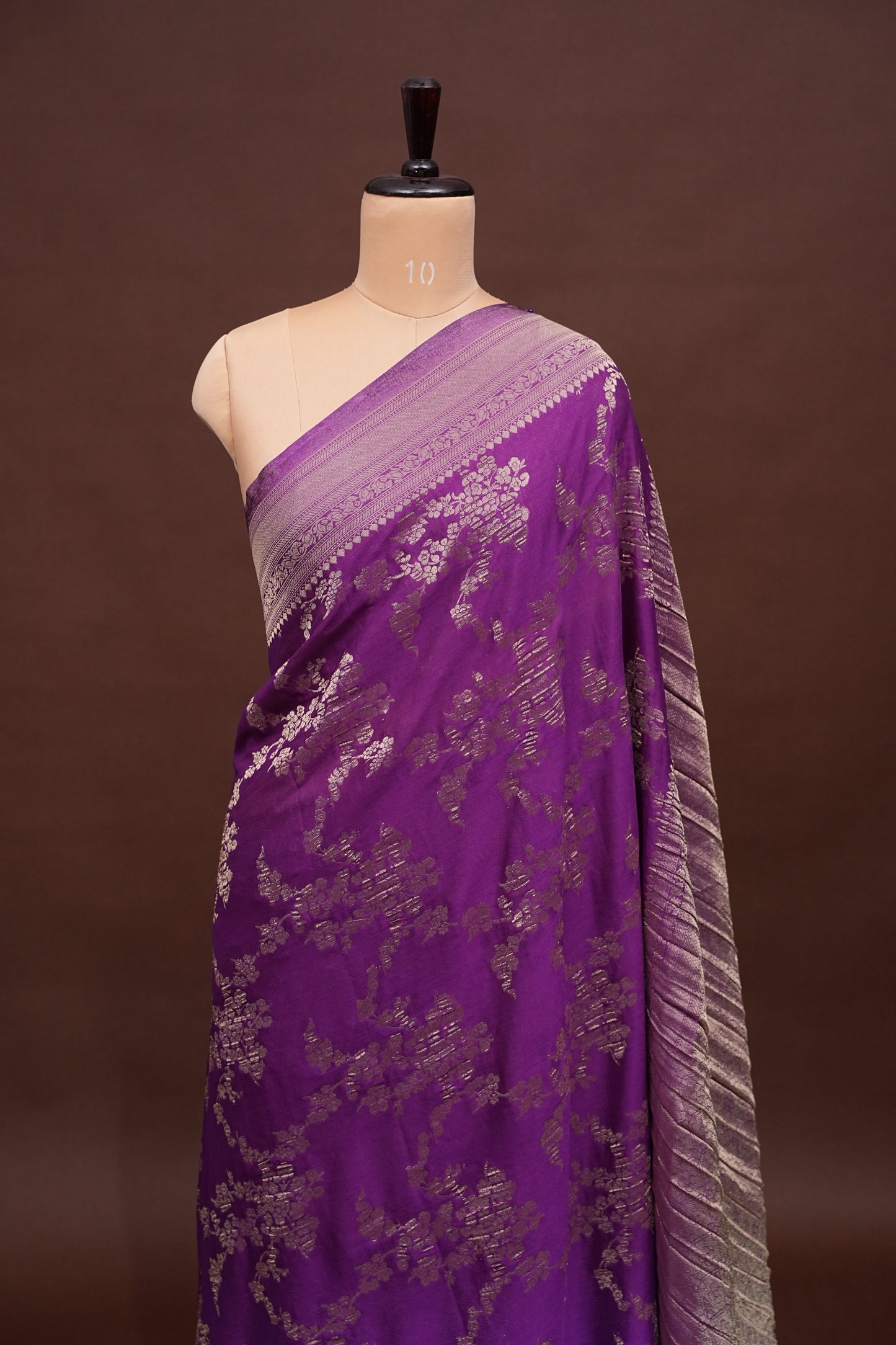 Georgette Silk Banarasi Saree - Violet