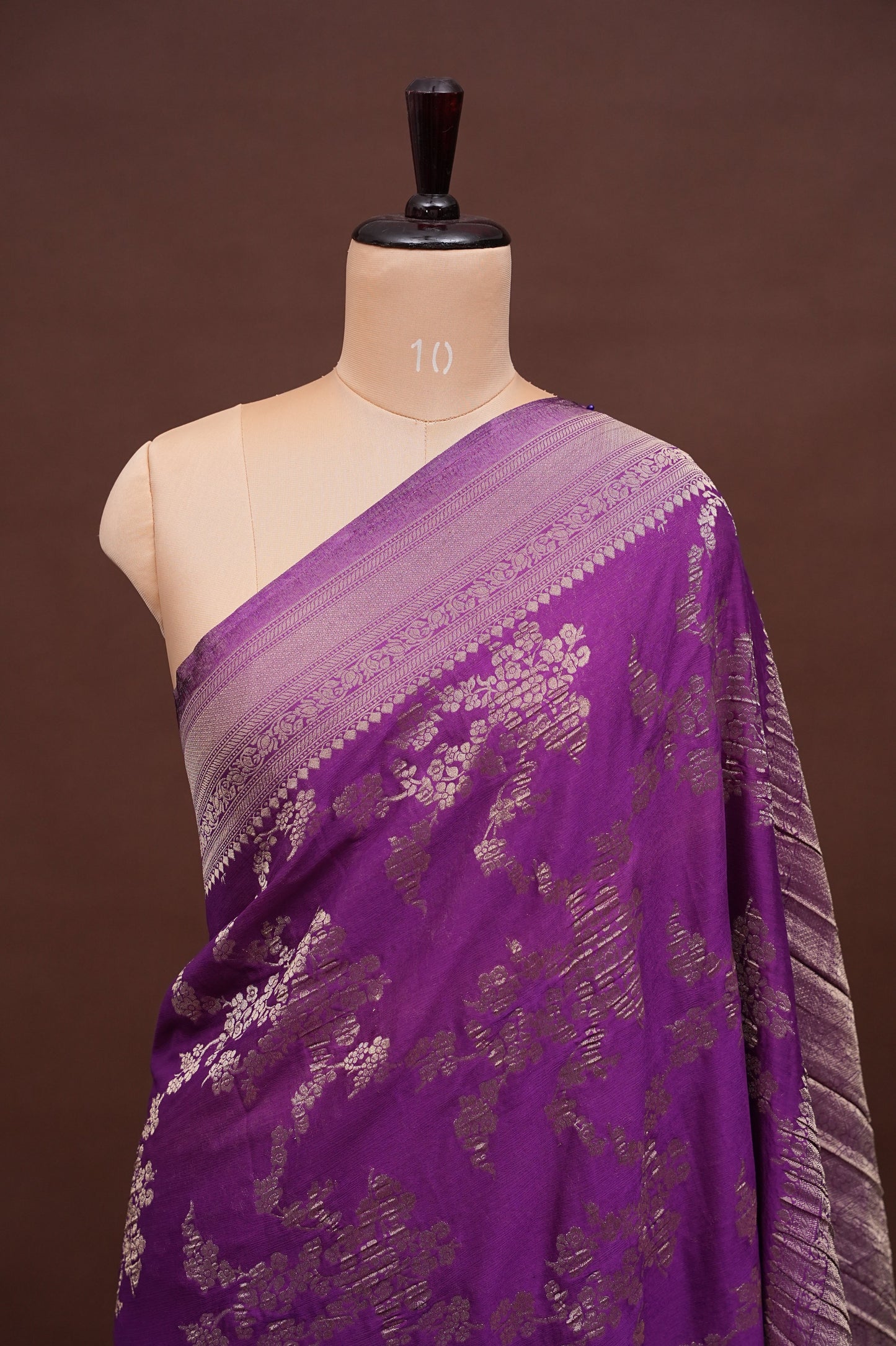 Georgette Silk Banarasi Saree - Violet