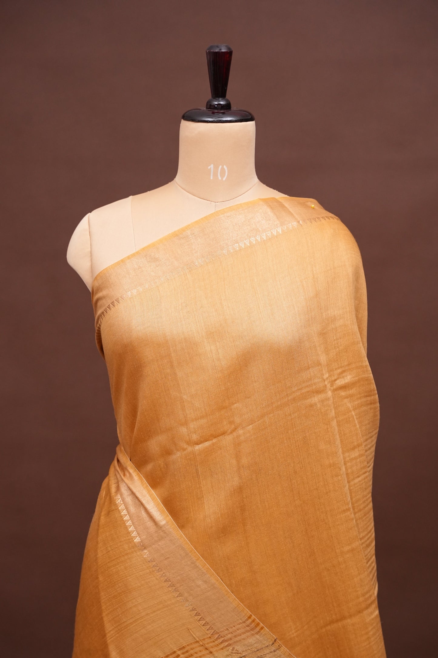 Plain Pure Tussar Silk Saree - Beige