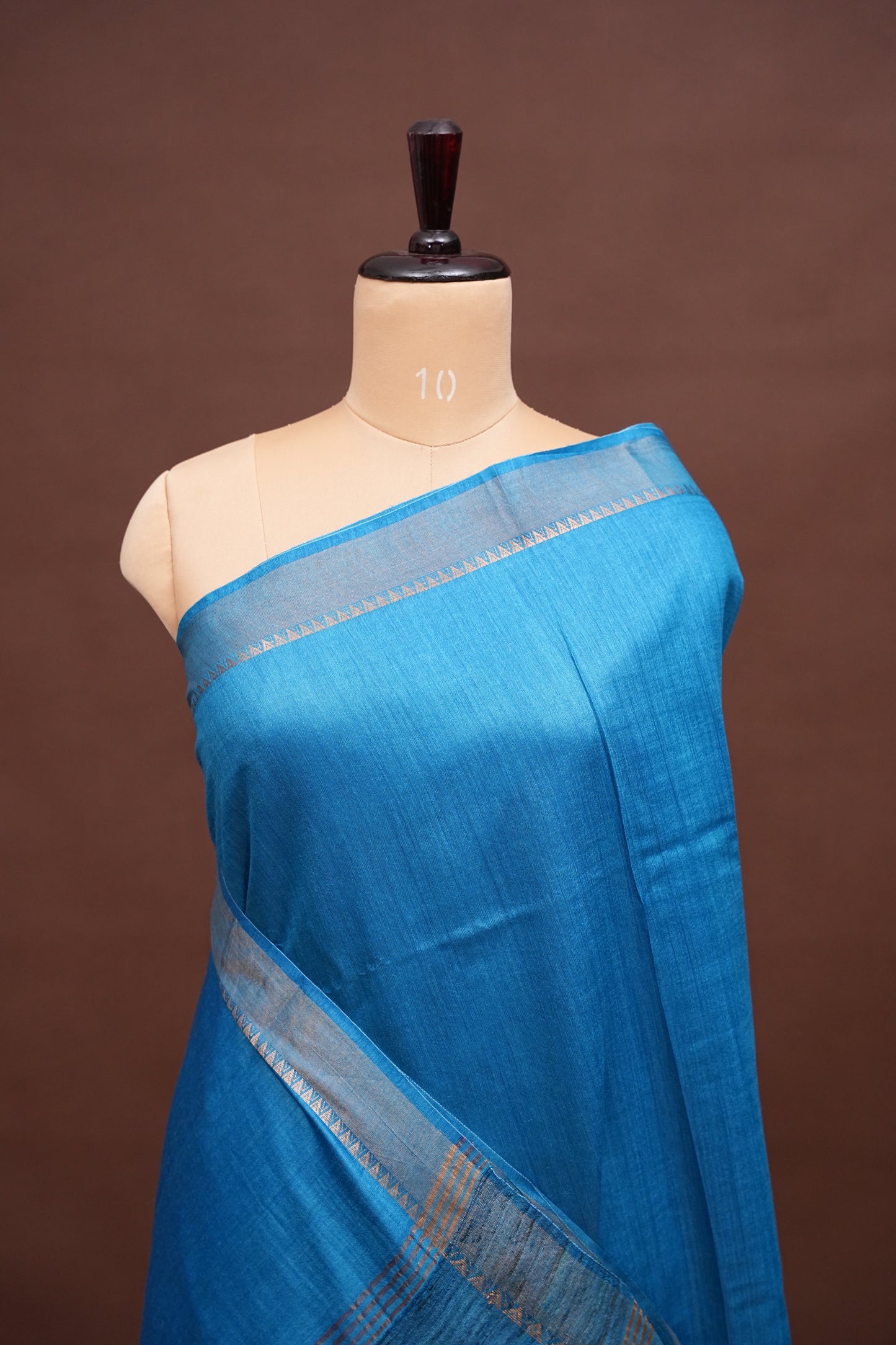 Plain Pure Tussar Silk Saree - Blue