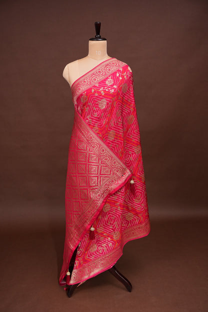 Kashmiri Pashmina Banarasi Story Telling Saree - Pink