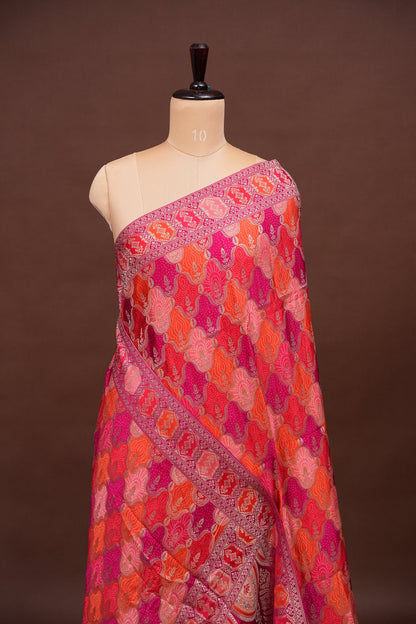 Kashmiri Pashmina Banarasi Story Telling Saree - Multicolored