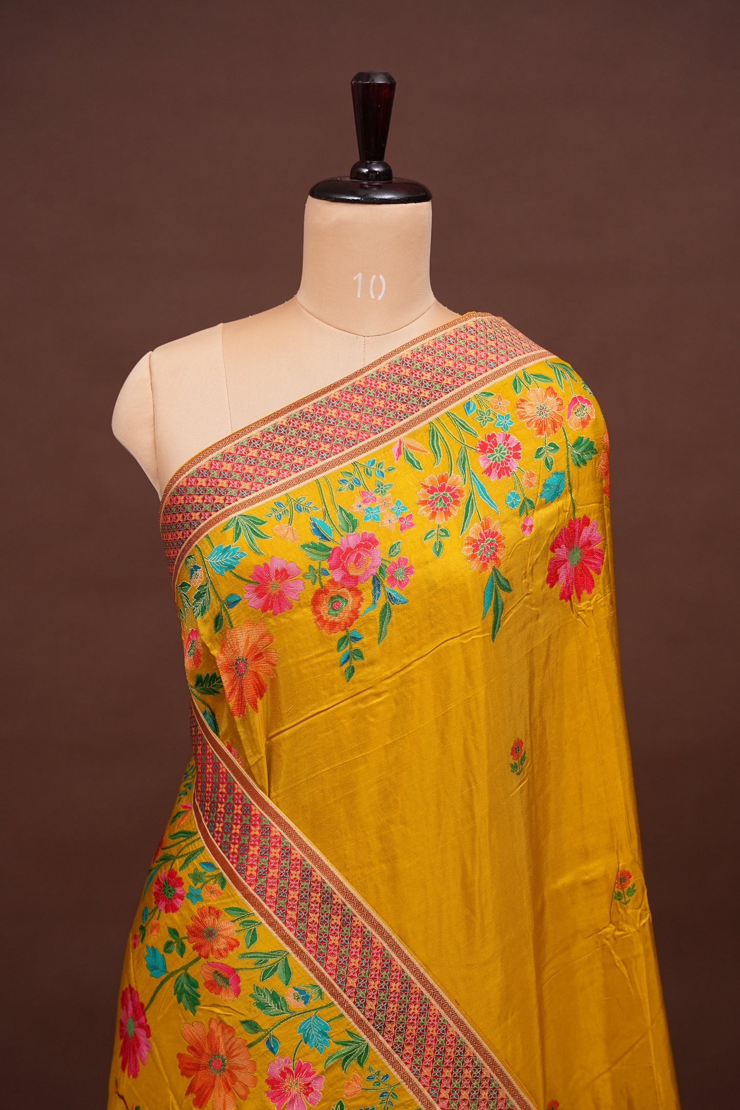 Kashmiri Pashmina Banarasi Story Telling Saree - Yellow