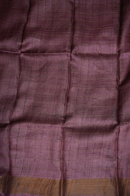 Pure Tussar Silk Saree in Chocolate Brown with Hand Painted Pichwai Art | Silk Mark Certified