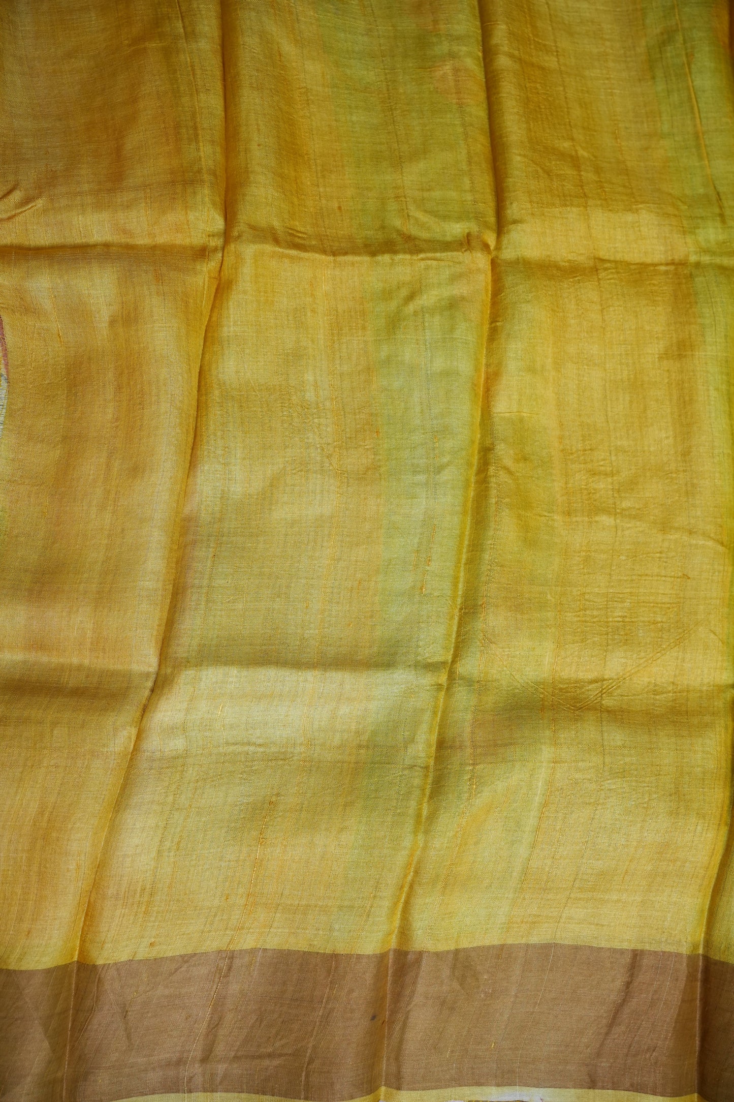 Pure Tussar Silk Saree in Rose Pink with Hand Painted Pen Kalamkari Pichwai Art | Silk Mark Certified