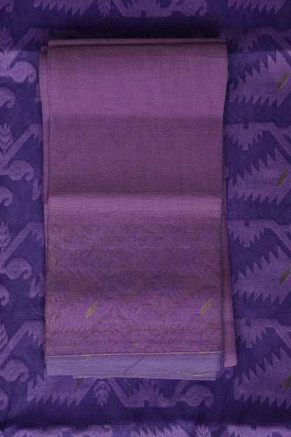 Handloom Jamdani Cotton Saree - Purple