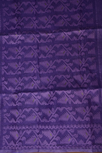 Handloom Jamdani Cotton Saree - Purple