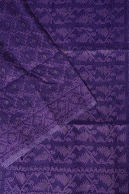 Handloom Jamdani Cotton Saree - Purple