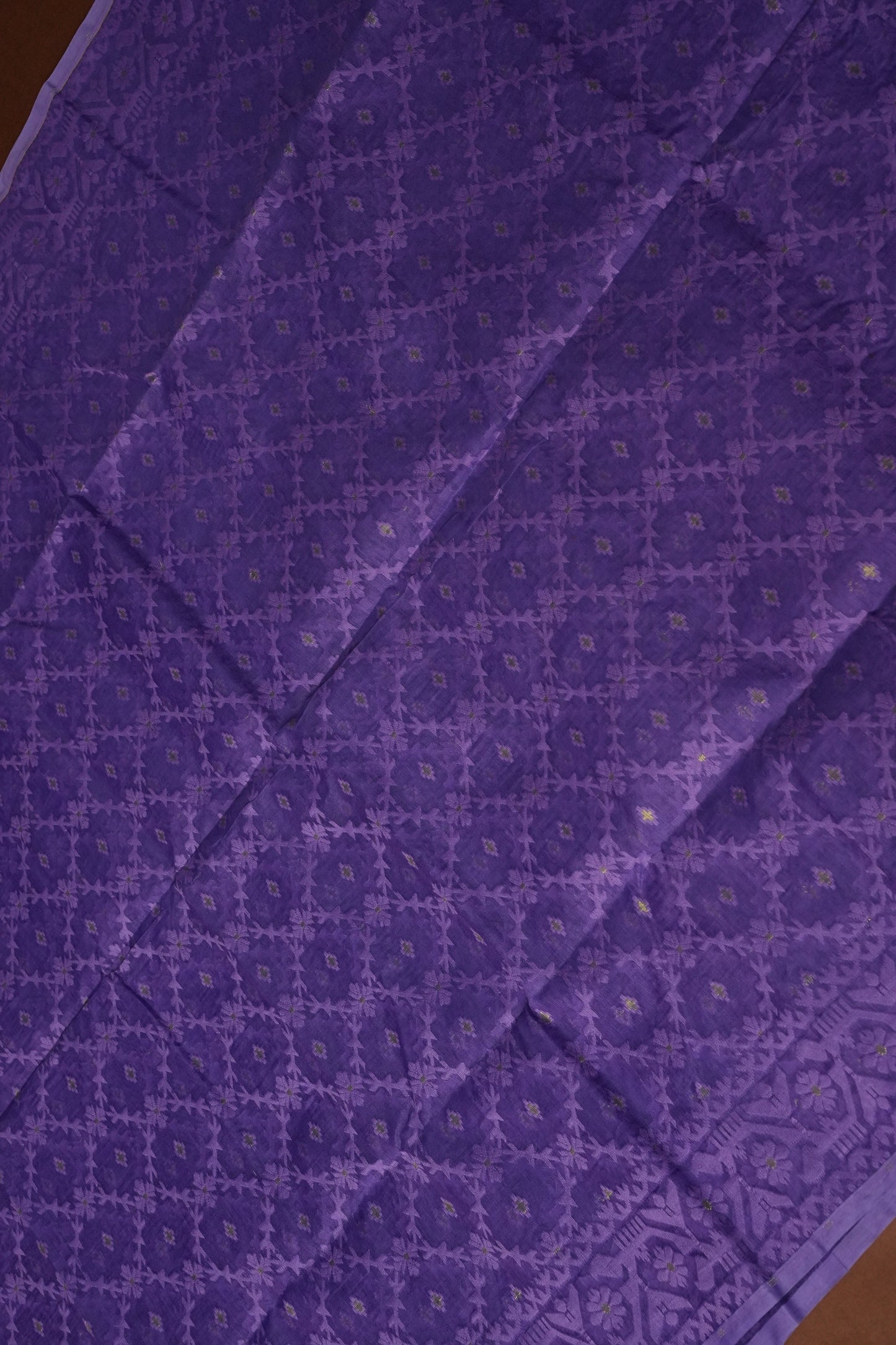 Handloom Jamdani Cotton Saree - Purple