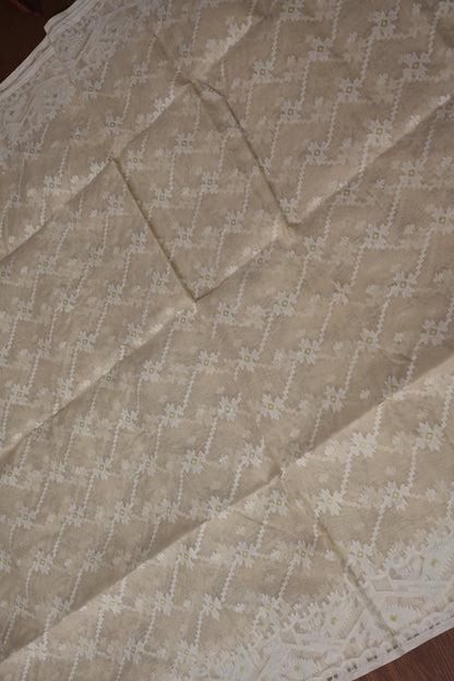 Handloom Jamdani Cotton Saree - Beige