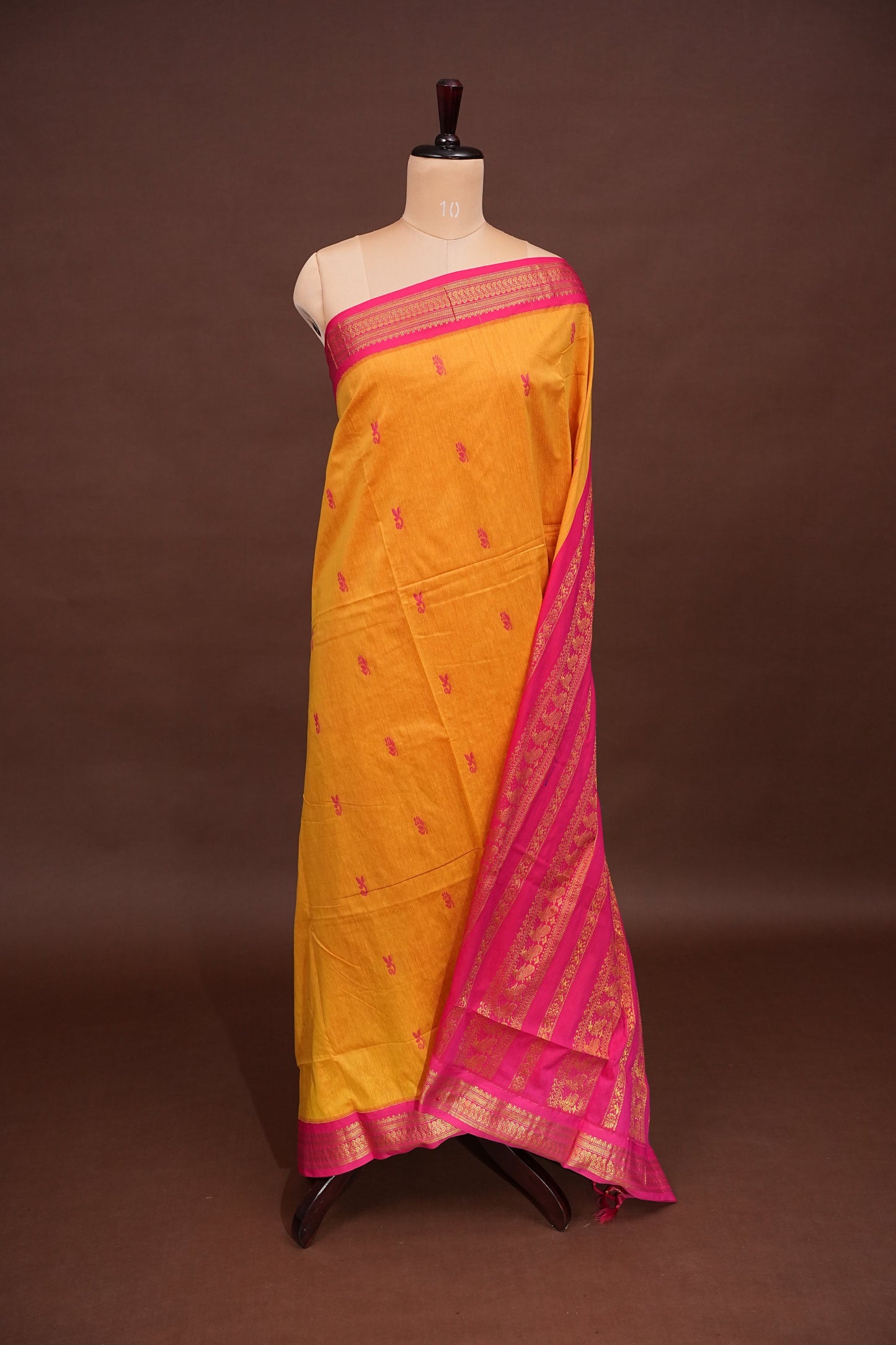 Kalyani Cotton Silk Saree - Yellow and Pink