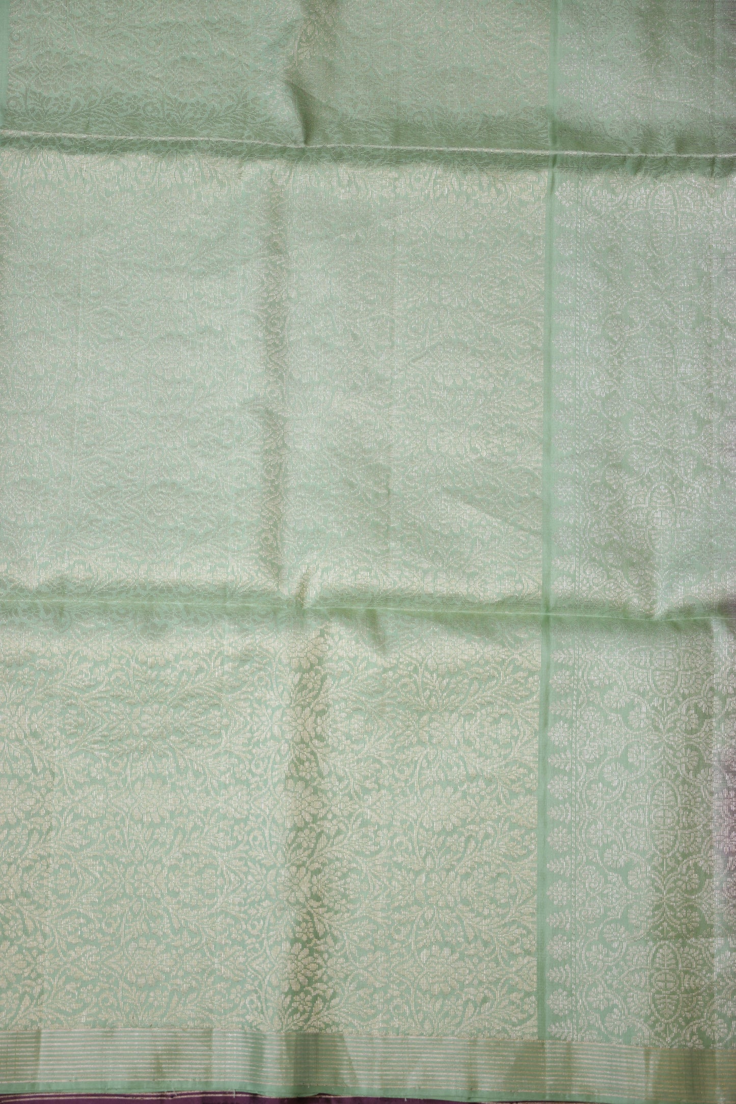 Pure Soft Silk Saree - Purple with Mint Green