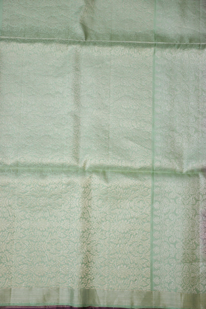 Pure Soft Silk Saree - Purple with Mint Green