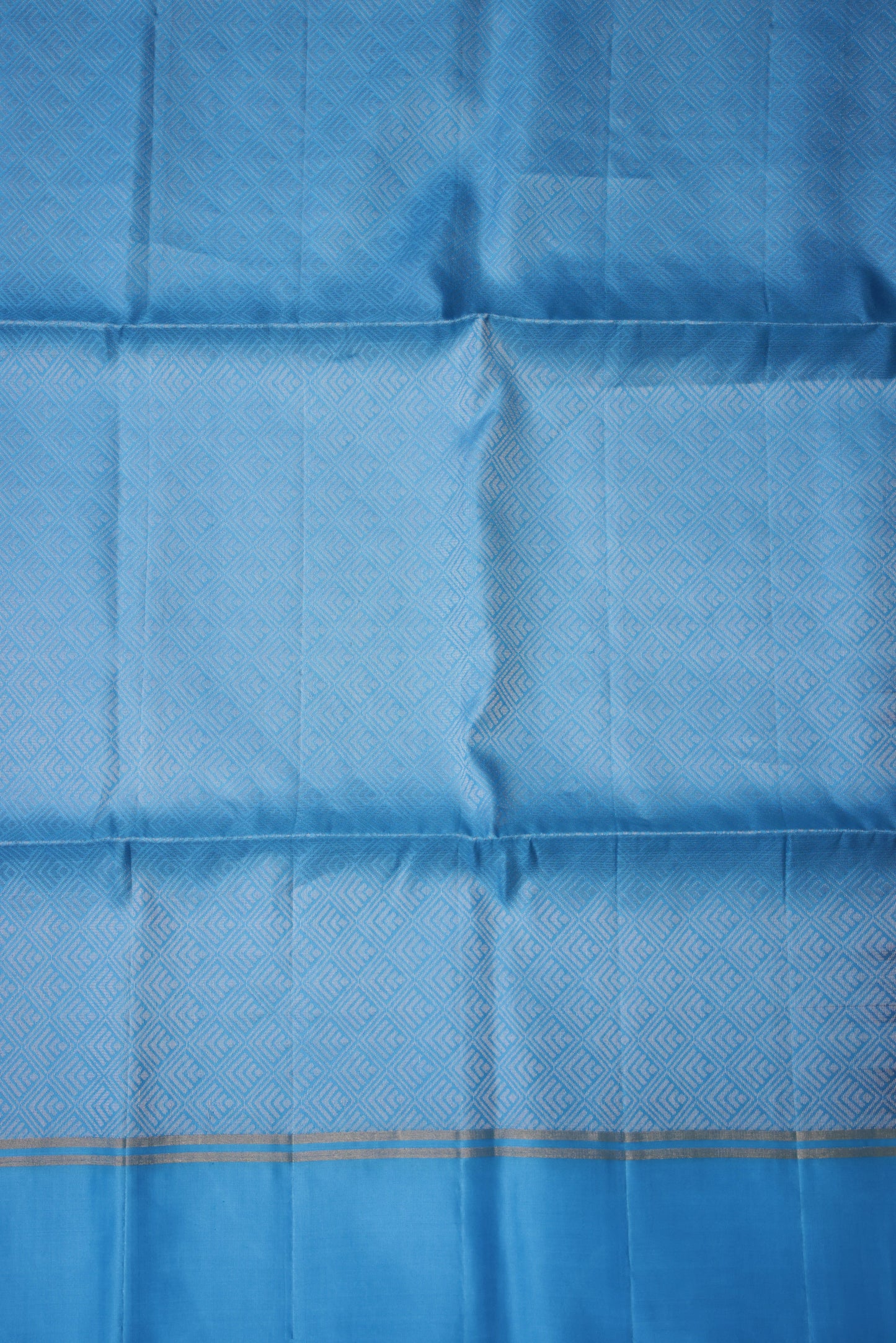 Pure Soft Silk Saree - Deep Green with Sky Blue