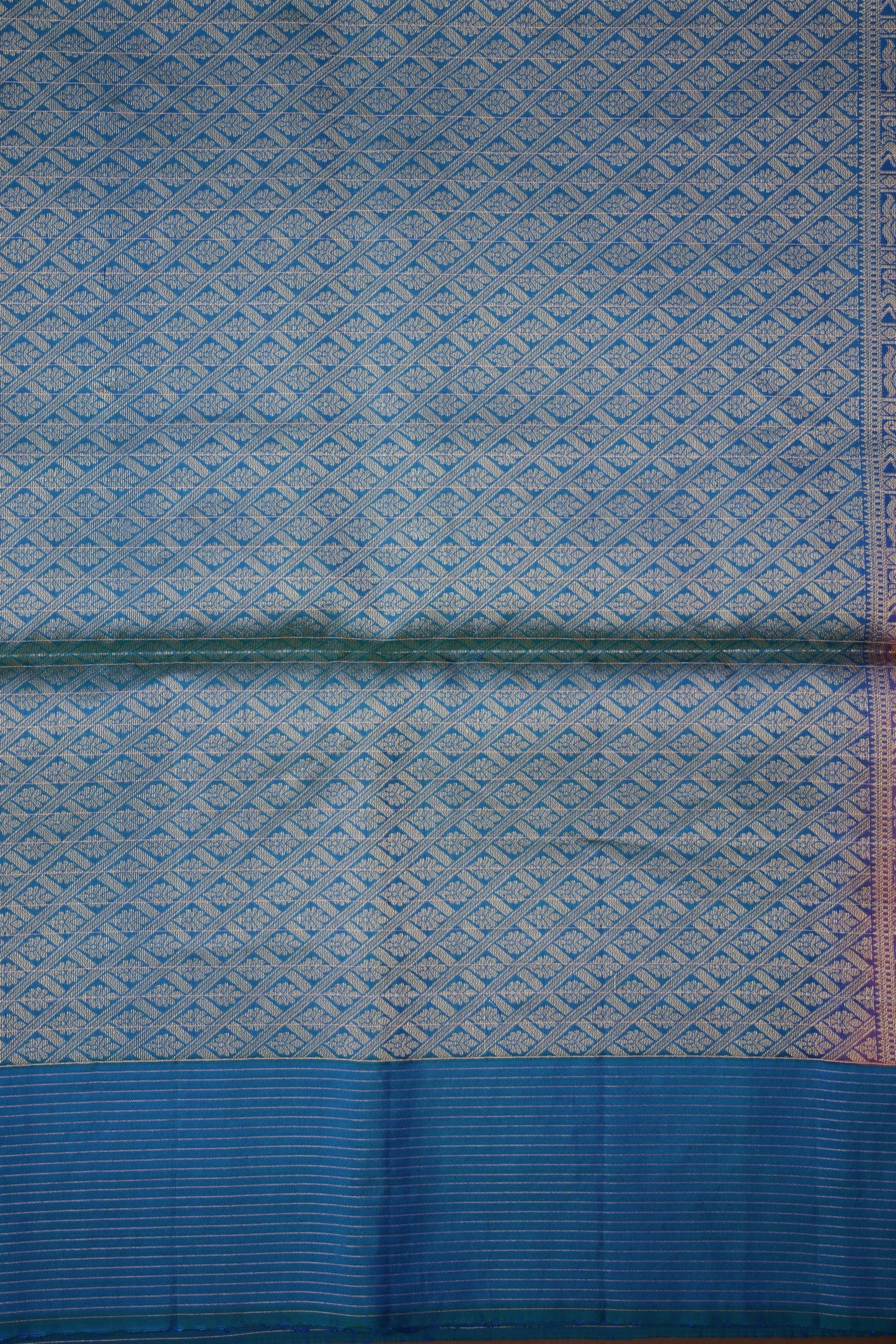Pure Soft Silk Saree - Pink with Copper Sulphate Blue