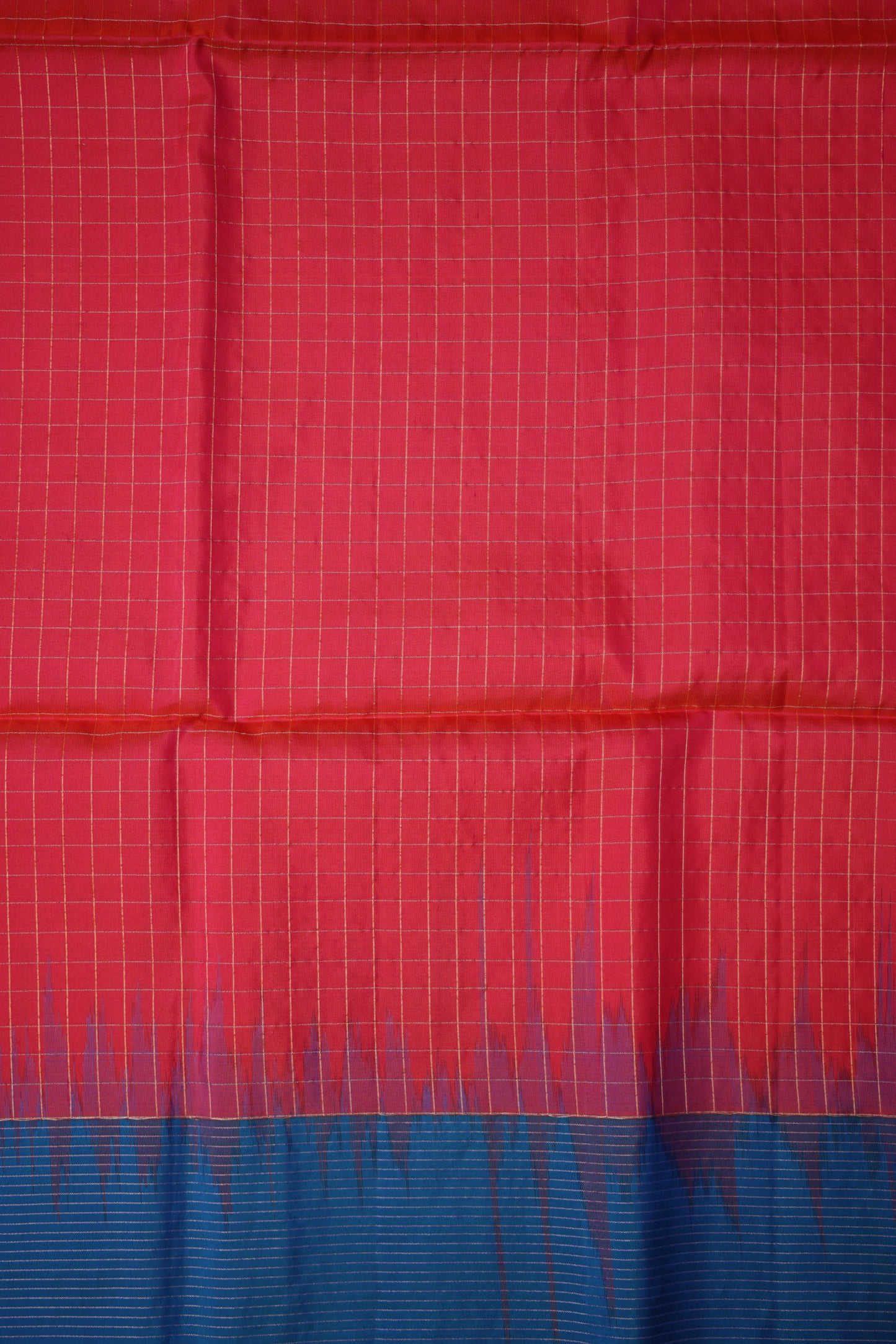 Pure Soft Silk Saree - Pink with Copper Sulphate Blue