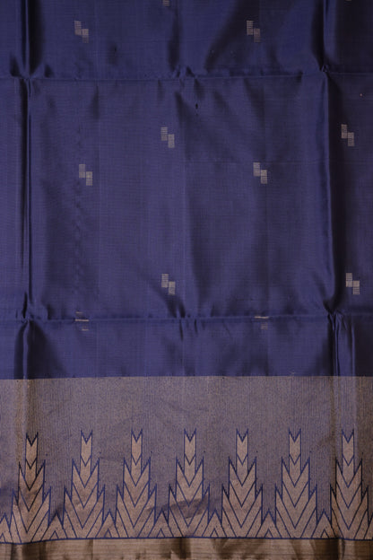 Pure Soft Silk Saree- Steel Blue & Blush Pink