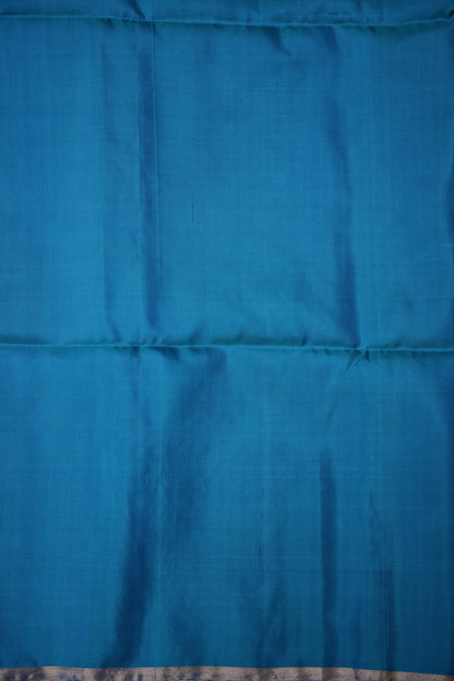 Pure Soft Silk Saree - Mehendi Green with Teal Blue