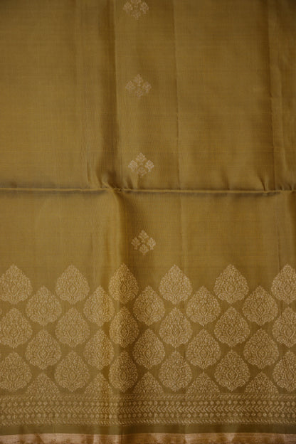 Pure Soft Silk Saree - Mehendi Green with Teal Blue