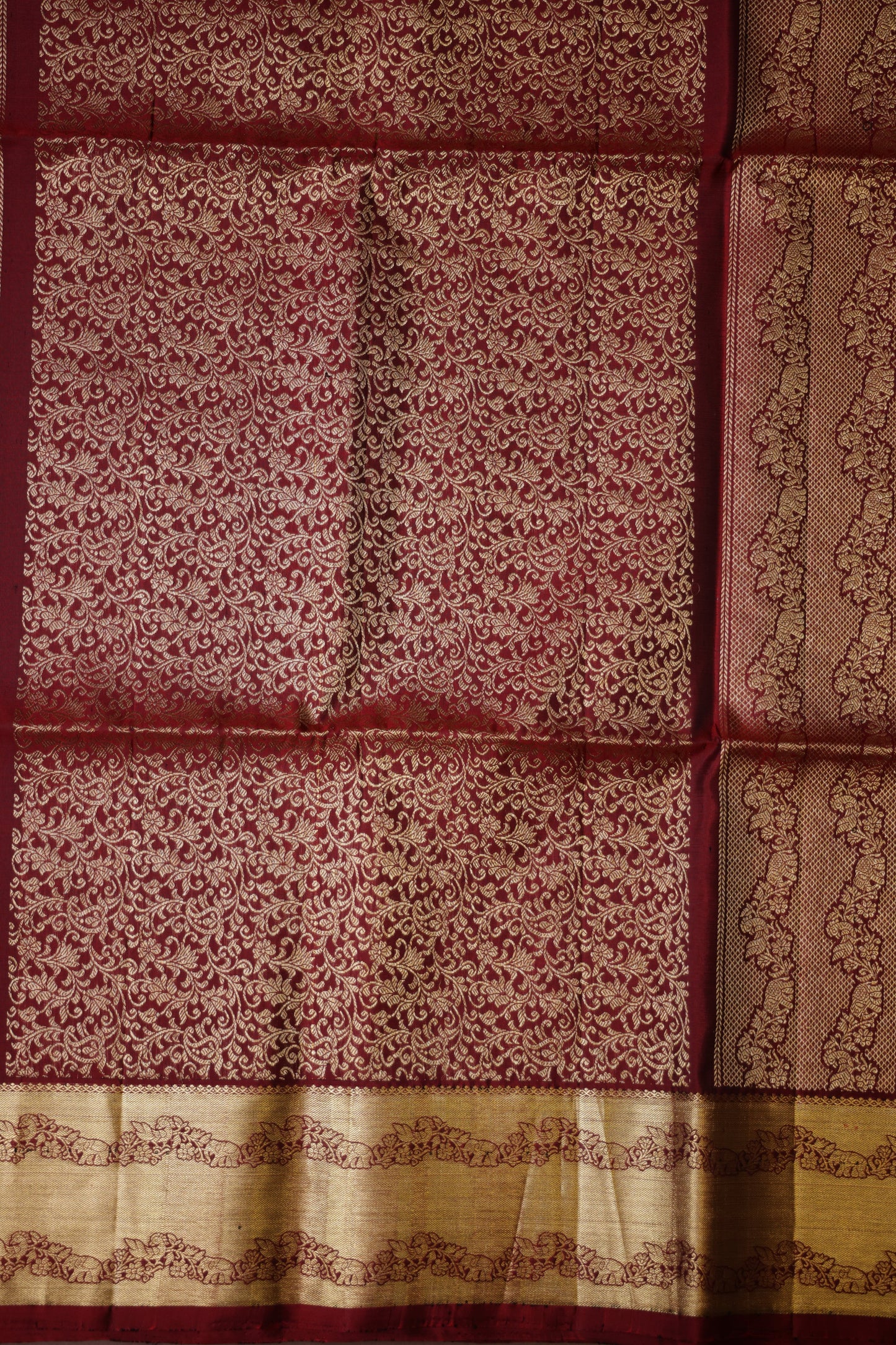 Pure Soft Silk Saree - Aubergine Purple & Maroon