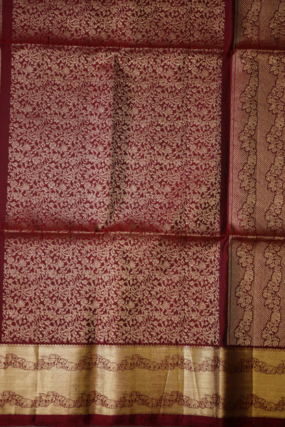 Pure Soft Silk Saree - Aubergine Purple & Maroon
