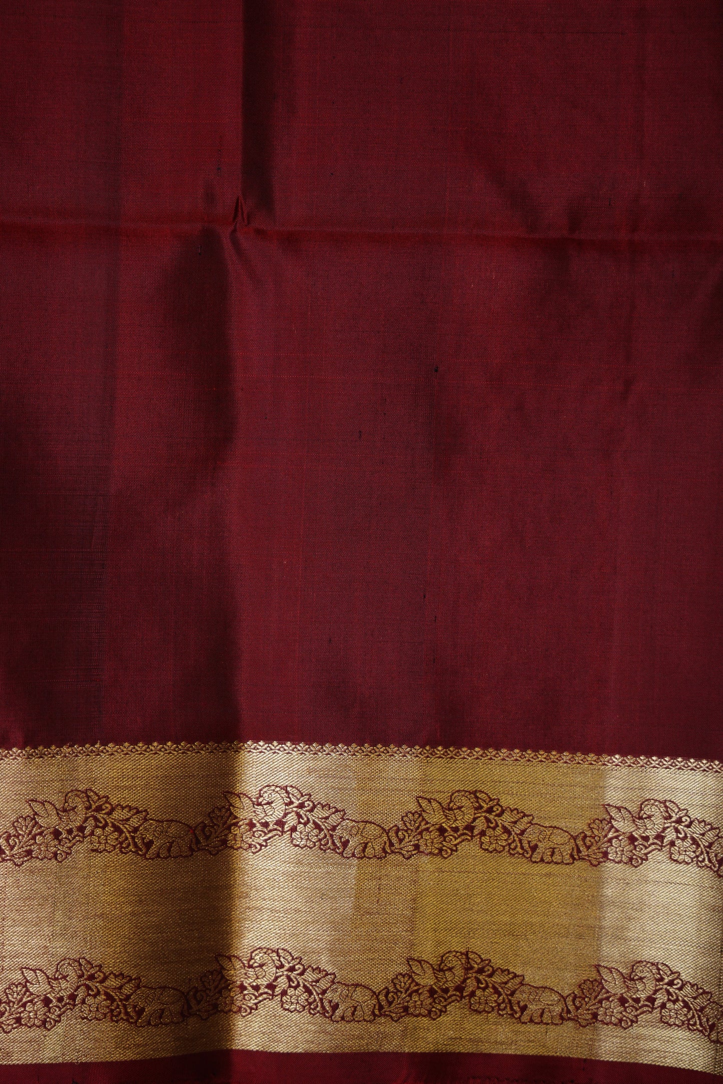 Pure Soft Silk Saree - Aubergine Purple & Maroon