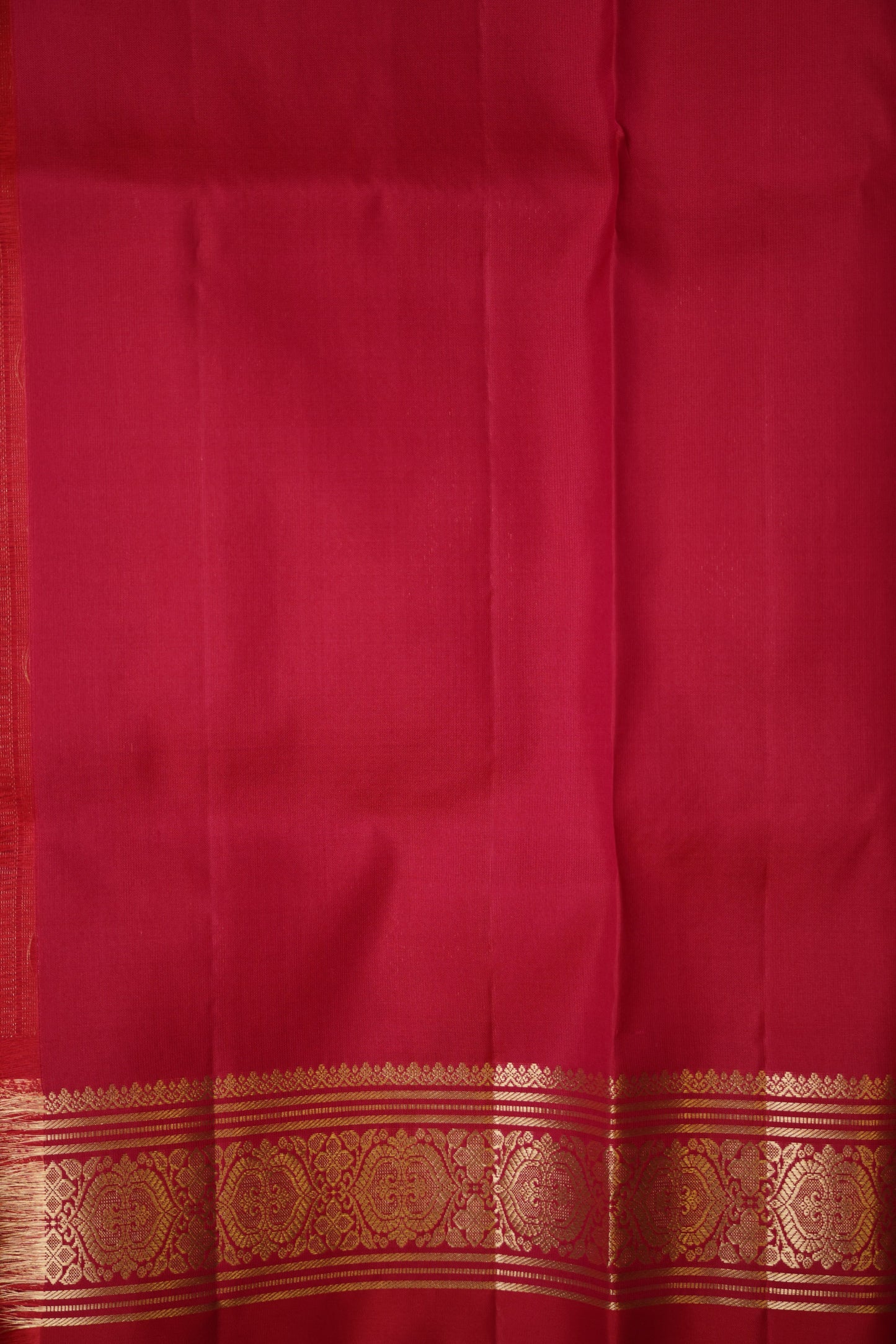 Pure Soft Silk Saree - Coral Pink & red