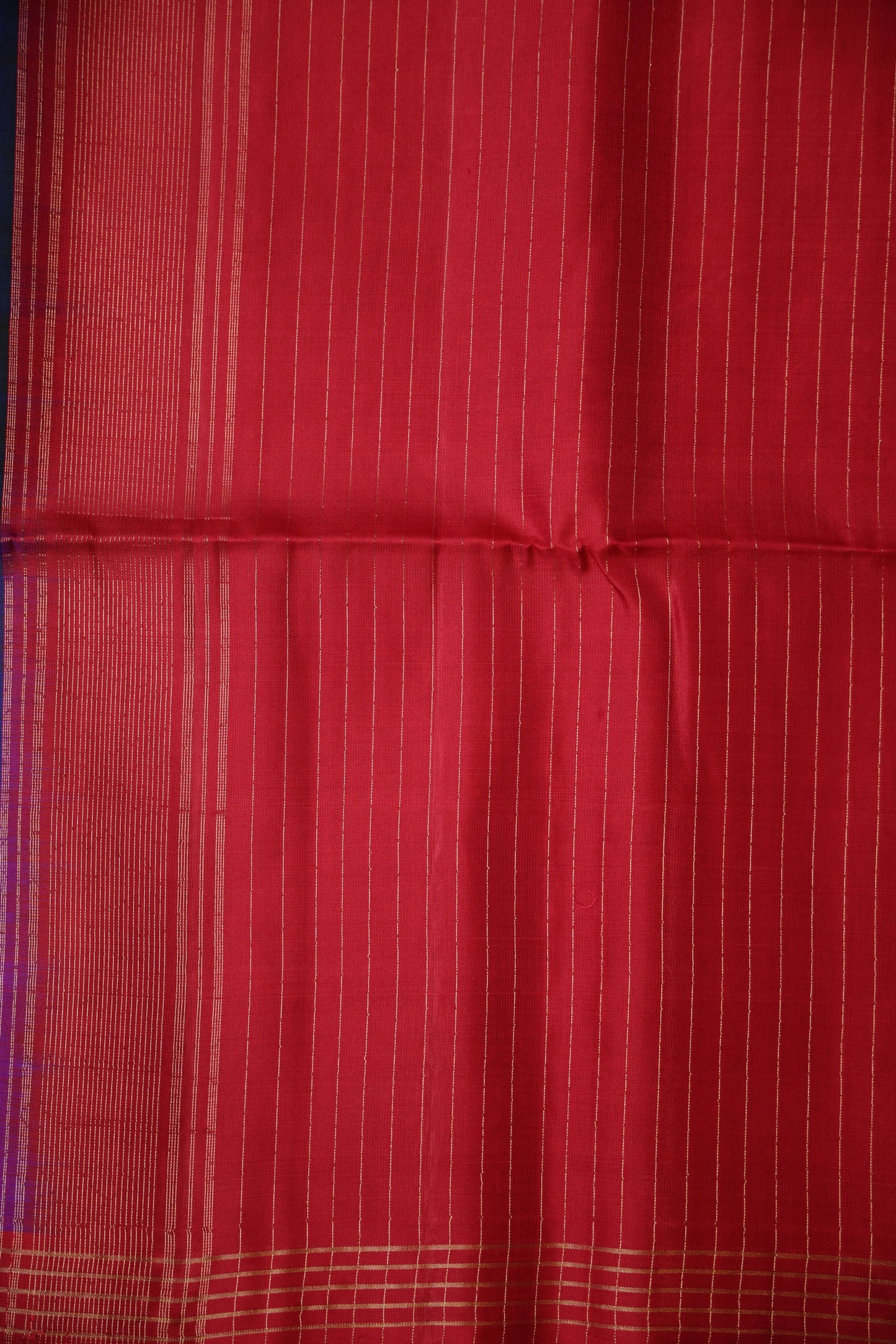 Pure Soft Silk Saree - Royal Blue & Red
