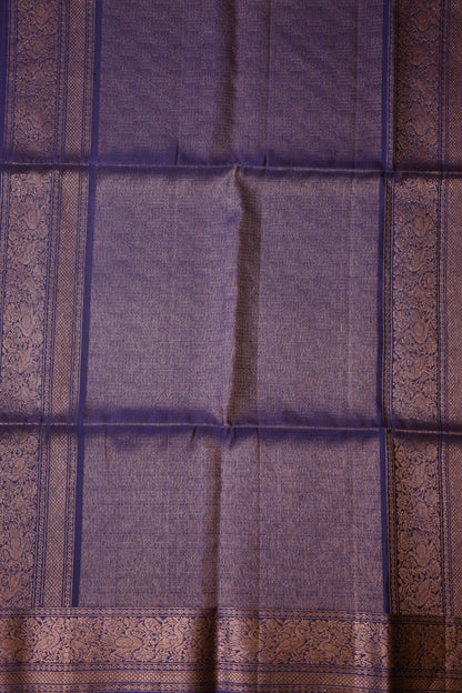 Pure Soft Silk Saree - Purple & Antique Gold
