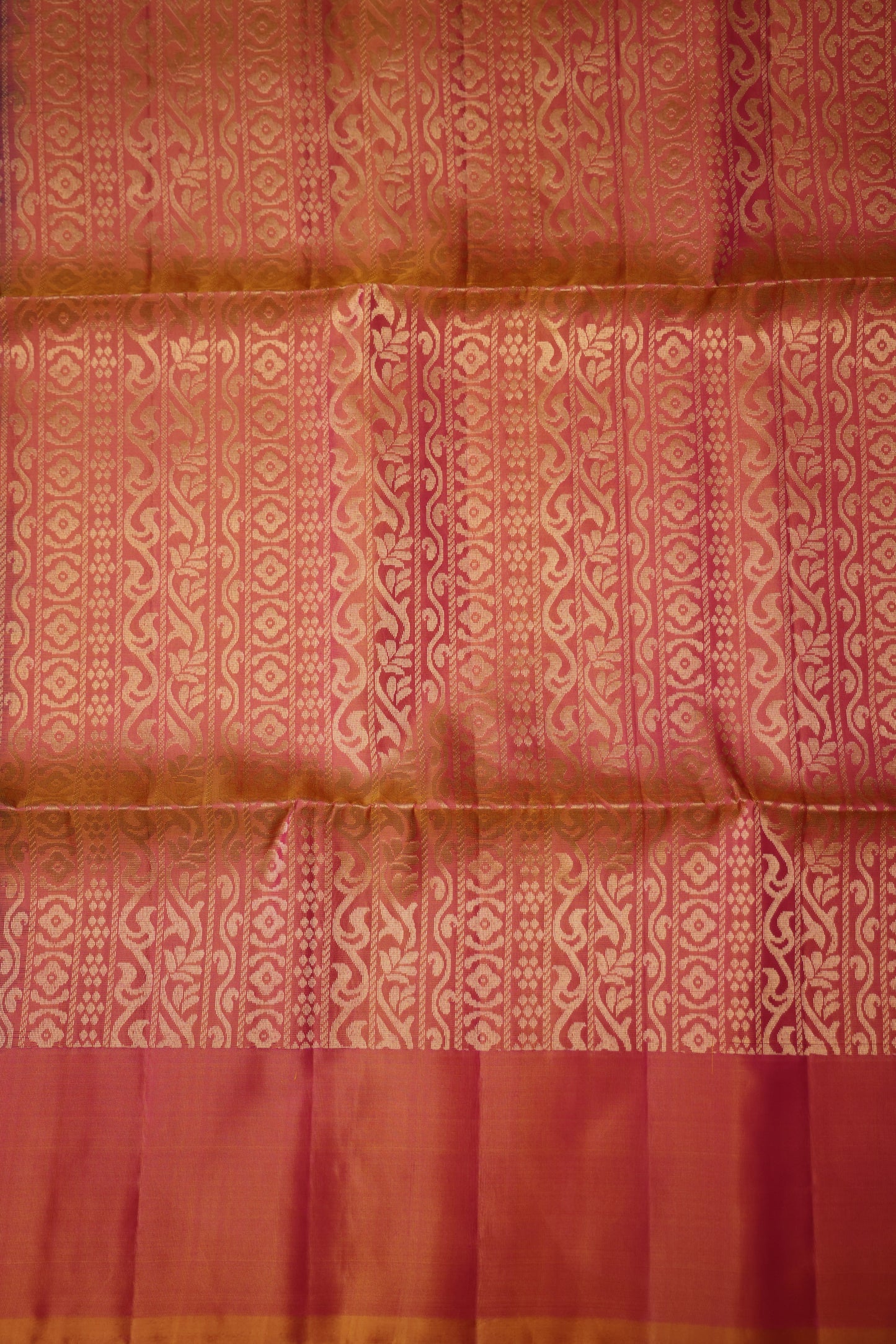 Pure Soft Silk Saree - Bottle Green & Orange