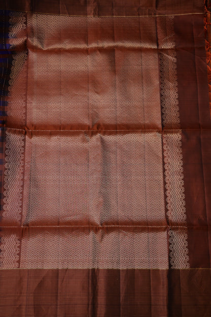 Pure Soft Silk Saree  - Copper & Royal Blue