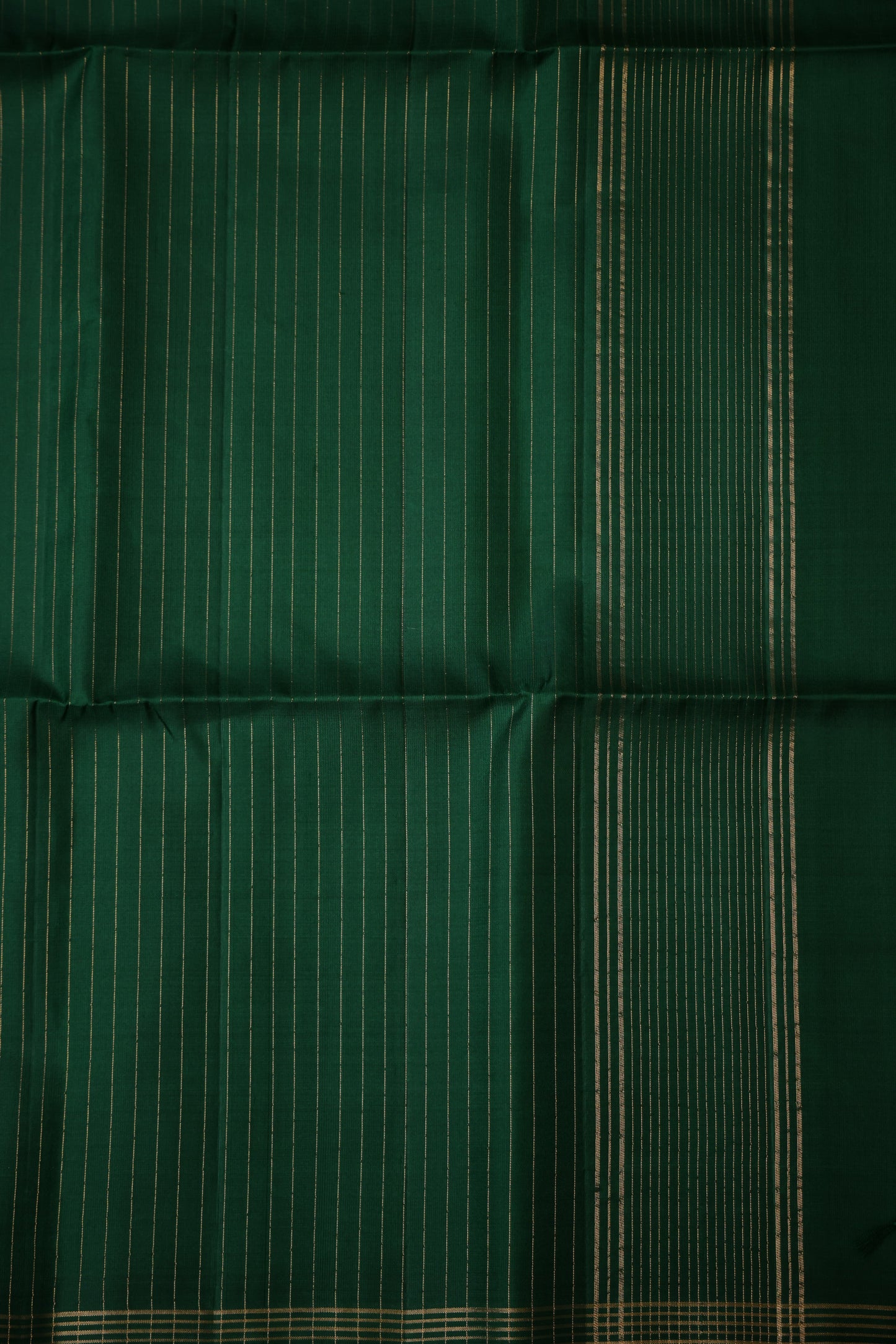 Pure Soft Silk Saree - Rani Pink & Bottle Green