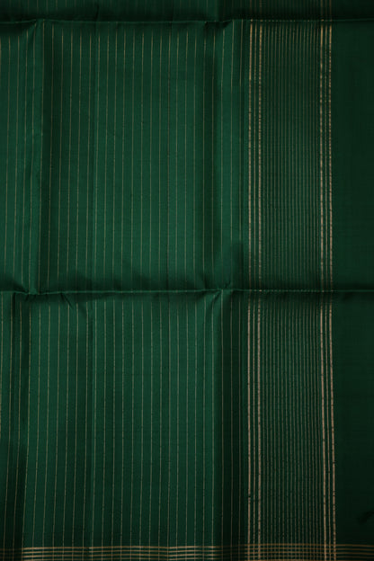 Pure Soft Silk Saree - Rani Pink & Bottle Green