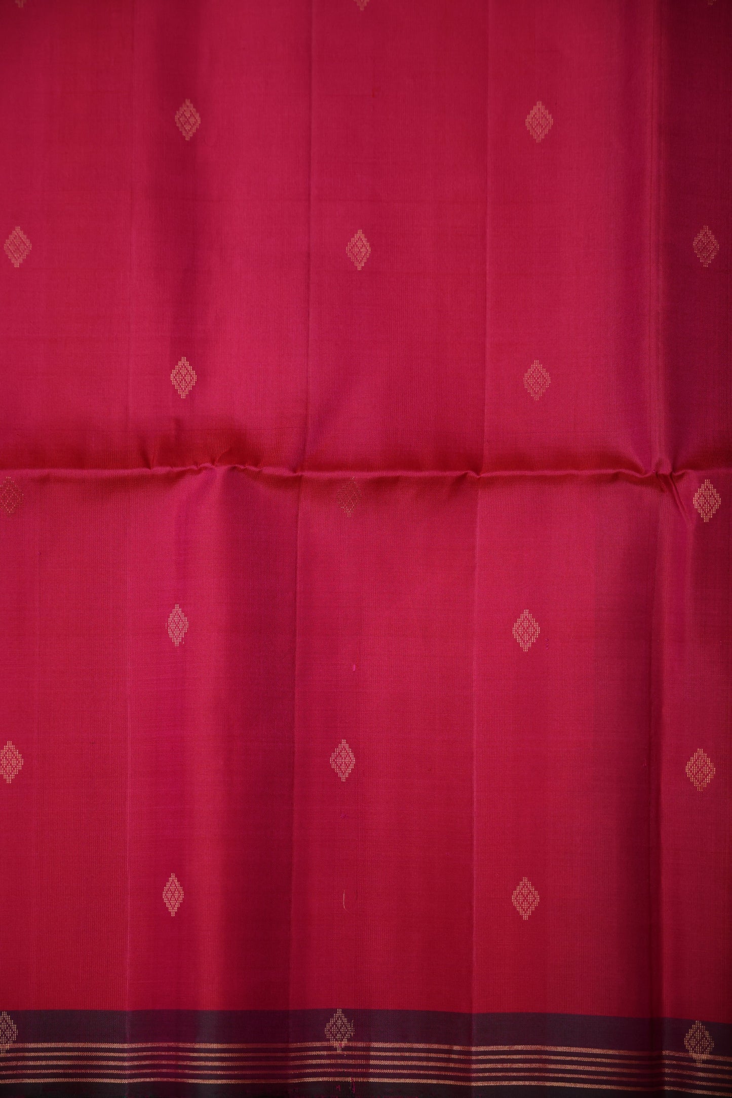 Pure Soft Silk Saree - Rani Pink & Bottle Green